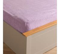 Brentfords Teddy Fleece Fitted Sheet, Soft Warm Single Fitted Sheet Thermal Luxury Winter Bedding Fluffy Cuddly Teddy Bear Bedding Bed Cover Easy to Use Fit, Lilac