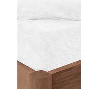 Brentfords Teddy Fleece Fitted Sheet White