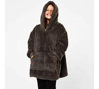 Teddy Fleece Oversized Giant Wearable Hoodie Blanket Brentfords Charcoal One Size