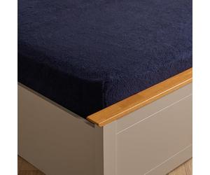 Brentfords Teddy Fleece Superking Bedding, Ultra Soft Fade Resistant Teddy Bedsheet Easy Care Winter Warm King Size Fitted Sheet Covers - Navy Blue