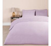 Brentfords Teddy Fleece Thermal Quilt Covers King Size, Winter Warm Bedding with Pillowcases Fluffy King Size Duvet Cover Super Soft Bedding Set - Lilac