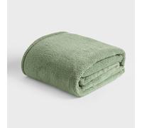 Brentfords Teddy Fleece Throw Blanket for Bed, Super Soft Warm Cosy Decorative Green Throws for Sofas Large Single Bed Throw Lightweight Plush Fleece Blanket, 125 x 150cm