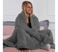 Brentfords Teddy Fleece Weighted Blanket 8kg, Heavy Bed Blanket for Sleep Stress Relief Anti Anxiety Weighted Blanket King Size 150 x 200cm Charcoal Grey (Disclaimer Only suitable for age 3+ years)