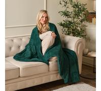 Brentfords Teddy Fleece Weighted Blanket Adult 6kg, Green Single 125x180cm | Quilted Throw Heavy Blanket Anxiety Relief for Adults Sleep Therapy Calming Stress Weighted Blanket with Micro Glass Beads