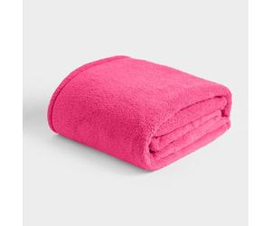 Brentfords Teddy Throw Blanket for Bed, Super Soft Warm Cosy Bright Pink Throws for Sofas Large Blanket Lightweight Plush Fleece Throw Blanket Double Bedspread, 150 x 200cm
