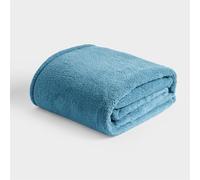 Brentfords Teddy Throws for Sofas Large, Super Soft Warm Cosy Fleece Throw Blanket for Bed Lightweight Plush Fleece Blanket Single Bed Throws, Denim Blue - 125 x 150cm