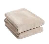 Brentfords Throws for Sofas Mink Cream Blanket, Super Soft Warm Flannel Fleece Blanket for Bed Settee Lightweight Fluffy Single Bed Throw, 120 x 150cm