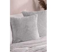 Brentfords Waffle Fleece 45x45cm Cushion Covers Silver