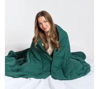 Brentfords Weighted Blanket 10kg for Adults, Forest Green King 150 x 200cm | Heavy Blanket Anxiety Relief for Adults Therapy Insomnia Calming Stress Weighted Blanket with Micro Glass Beads