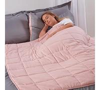 Brentfords Weighted Blanket 4 kg for Therapy Sensory Anxiety Autism Insomnia Stress Relief - Blush Pink - 125 x 150 cm, 4 kg(9 lb)