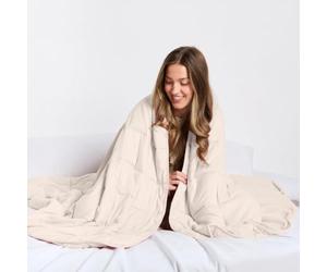 Brentfords Weighted Blanket Adult 4kg Heavy Blanket, Cream Single 125x150cm | Weighted Duvet Anxiety Relief for Adults Therapy Insomnia Calming Stress Weighted Blanket with Micro Glass Beads
