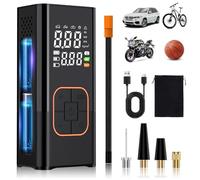 Brenth Cordless Tyre Inflator Air Compressor,Electric Bike Pump 150PSI,Car Tyre Pump with Digital Display,Electric Air Pump for Car Motorcycle Bike Balls,with Pressure Gauge and LED Light,Auto-Off