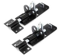 Brenton PAD Bolt x2 Black Powder Coat or Zinc Gate Lock Slide Bolt Shed Door Bolt 4" 6" 8" (Black Powder Coat, 4")