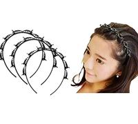 BrenzaFab Pack Of 3 Double Layer Twist Plait Headband | Trending Trunks Headbands Plastic And Resin Hair Twister | Hairstyle Braid Tool | Hair Clips For Girls And Women | Hairpin | Alligator Clips