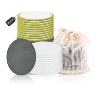 BreodyEco Reusable Bamboo Charcoal Makeup Remover Pads - 30 Count Washable Makeup Remover Pads, Reusable Cotton Rounds for Face, Double-Sided Washable Bamboo Cotton Rounds with Laundry Bag