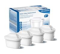 BREOILUTLE Water Filter Cartridges Compatible with Brita® Marella® Jug Kettle, BREOILUTLE Water Filter Replacement for Brita® Maxtr Plus Maxtra Pro® All-in-1 Reduces Impurities (4, White-4PCS)