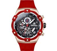Brera Milano Men's Watch Supersport Evo 45Mm Chronograph Quartz, Rose Gold Steel Case, Black Dial - Red Bezel, Red Natural Rubber Strap, Rose Gold Deployant