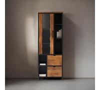 Brescia Industrial Style Mango Wood 1 Door Display Cabinet