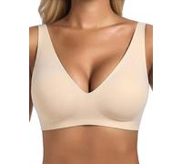 Bresdk Ladies Bras Non Wired Seamless Jelly Bra for Women - Wireless Comfort Soft Lightly Lined Bralettes Non Padded T-Shirt Bra UK Stock Nude 3XL