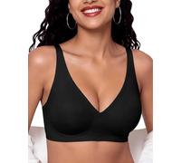 Bresdk Ladies Bras Non Wired Seamless Jelly Bra for Women - Wireless Comfort Soft Lightly Lined Bralettes Non Padded T-Shirt Bra UK Stock Black XXL