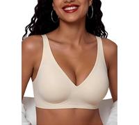Bresdk Ladies Bras Non Wired Seamless Jelly Bra for Women - Wireless Comfort Soft Lightly Lined Bralettes Non Padded T-Shirt Bra UK Stock Nude XL