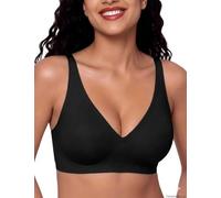 Bresdk Non-Wired Bra for Women UK Soft Comfort Bralette Black XXL