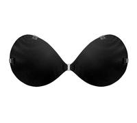 Bresdk Stick On Bra Large Breasts Clear Straps Strong Support Wedding Dress Black Cup C 1 Pair