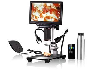 Bresser 2L Digital Microscope with Dimmable Light, WiFi, 7 Inch High Definition Color LCD Screen, Video and Photo Recording Function 1080P