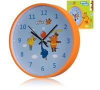 Bresser DieMaus Children's Wall Clock - Learning Clock for Children's Room with Colourful Design and Quiet Movement