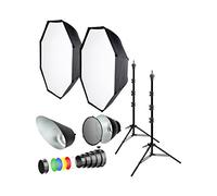 Bresser F000483 Studio Flash Light Shaper Set with Tripod and Soft Boxes Black
