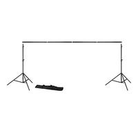 Bresser F002047 BR-D23 Background Support 240x300cm Black | Tripods 100 to 240 cm, crossbar 150 225 or 300 cm, aluminium 3.7 kg, tool-free assembly, carry bag