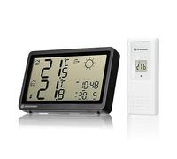 BRESSER Meteo Temp HZ Weather Station Black - Precise Indoor and Outdoor Temperature Measurement and Weather Forecasting