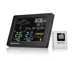 BRESSER MeteoTemp Baro HZ Colour Weather Station - Your Daily Guide for Accurate Weather Forecasting, Indoor Climate Control and Time Management
