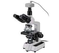 Bresser Microscope Researcher Trino 40x-1000x | Transmitted light, Trinocular camera tube, 4 objectives, Abbe condenser, Iris diaphragm, Coarse and fine focus, Immersion oil