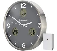 Bresser MyTime io NX 8020211MGU000 Radio Wall Clock with Thermometer and Hygrometer Diameter 30 cm Grey
