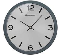 Bresser MyTime Silver Edition Wall Clock with Silent Quartz Movement and Painted Stainless Steel Frame, Grey, 250 x 250 mm