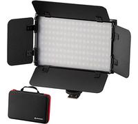 Bresser Photo Studio PT Pro 15B-II Bi-Colour LED Video Light with Light Flaps, Battery and Bag