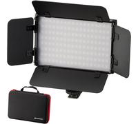 Bresser Photo Studio PT Pro 15B-II Bi-Colour LED Video Light with Light Flaps, Battery and Bag