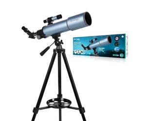 Bresser Youngster 70/400 Children's Telescope from 6 Years | Astronomy, Moon, Planets, Landscapes, 20x to 200x, Amici Prism, 2 Eyepieces, Barlow 3x, Carrying Bag
