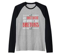 Bretagne Appartient Aux Bretons Drapeau Breton Gwenn ha Du Raglan Baseball Tee