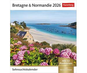 Bretagne & Normandie Sehnsuchtskalender 2026 - Wochenkalender mit 53 Postkarten: 53 Postkarten in einem Wochenkalender mit Urlaubsflair. ... Frankreich im Alltag. Auch zum Aufhängen