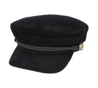 Breton Cap Fishermans Hat Adjustable Fiddler Cap - Black