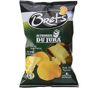 Brets Jura Crisps Crinkle Cut 10X125g - Made with 100% French Potatoes Made in France No Perservatives No Added MSG