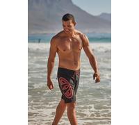 'Brett' Lightweight Drawstring Waist Quick Dry Printed Boardshorts Animal Black 42R