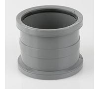 Brett Martin 110mm DOUBLE Socket Soil SLIP Coupler BS478G GREY