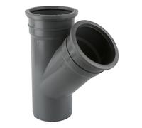 Brett Martin 160mm Downpipe 135 Double Socket Branch Without Bosses Gr 160mm Downpipe 135 Double Socket Branch Without Bosses Grey