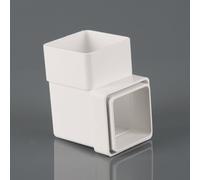 Brett Martin 65mm Square Downpipe 92 1/2 Downpipe Bend Colour: Artic W 65mm Square Downpipe 92 1/2 Downpipe Bend