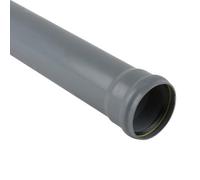 Brett Martin BS414G 110mm Grey uPVC Downpipe Single Socket 3m Length | BS EN 1329 | 170mm Deepflow Compatible - Pack of 2