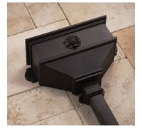 Brett Martin Cascade Long Hopper with Tudor rose Cast Iron Effect Bret Cascade Long Hopper with Tudor rose Cast Iron Effect