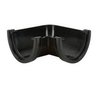 Brett Martin Deep Style Gutter Angle 115mm Black Plastic 90 Degree Home Diy Guttering Downpipe Connector Redirect Rainwater Flow
